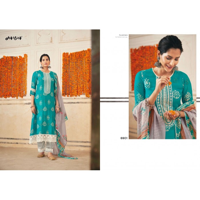 Jay Vijay Now N Now Vol 4 Pure Muga Silk Dress Materials